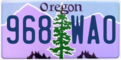 OR license plate 968WAO