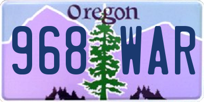 OR license plate 968WAR