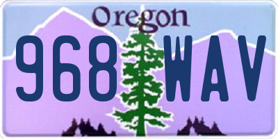 OR license plate 968WAV