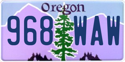 OR license plate 968WAW