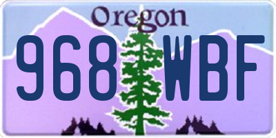 OR license plate 968WBF
