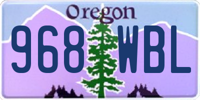 OR license plate 968WBL