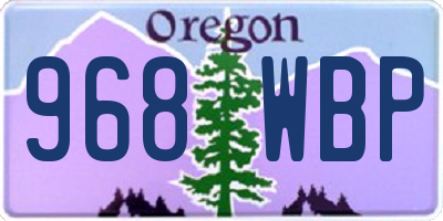 OR license plate 968WBP