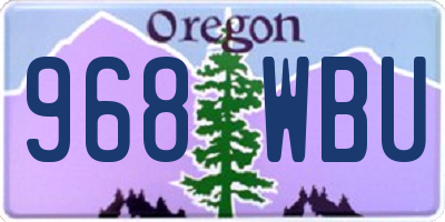 OR license plate 968WBU