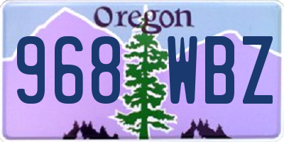 OR license plate 968WBZ