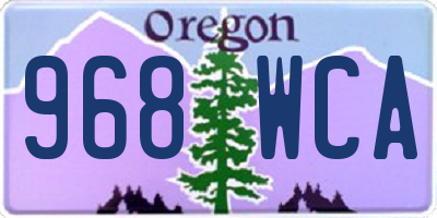 OR license plate 968WCA