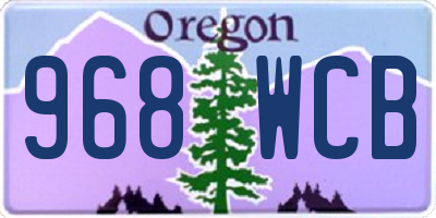 OR license plate 968WCB