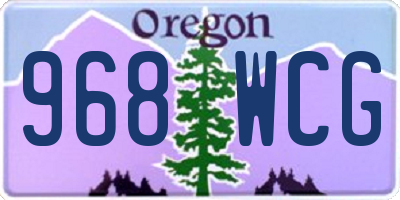 OR license plate 968WCG