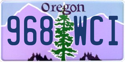 OR license plate 968WCI