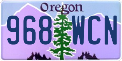 OR license plate 968WCN