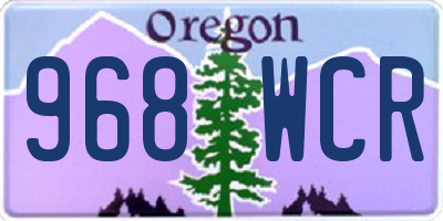 OR license plate 968WCR
