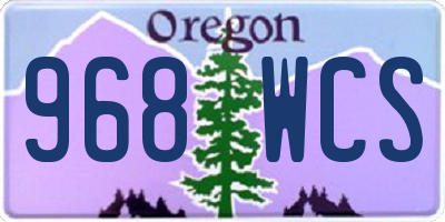 OR license plate 968WCS