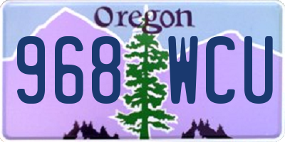 OR license plate 968WCU