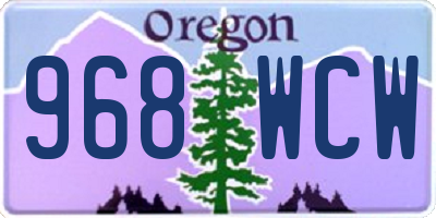 OR license plate 968WCW