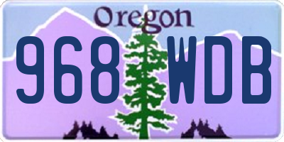 OR license plate 968WDB