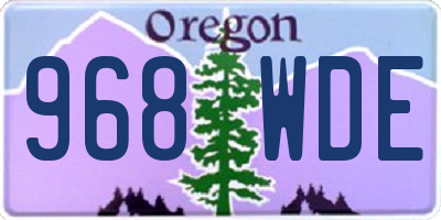 OR license plate 968WDE