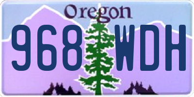 OR license plate 968WDH