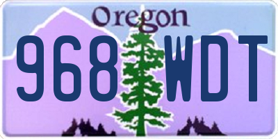 OR license plate 968WDT