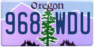 OR license plate 968WDU