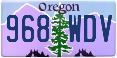 OR license plate 968WDV