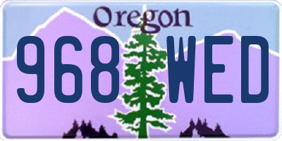 OR license plate 968WED