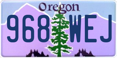 OR license plate 968WEJ