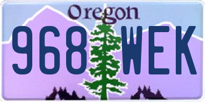 OR license plate 968WEK