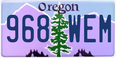 OR license plate 968WEM