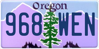 OR license plate 968WEN