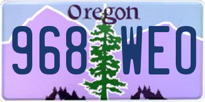OR license plate 968WEO