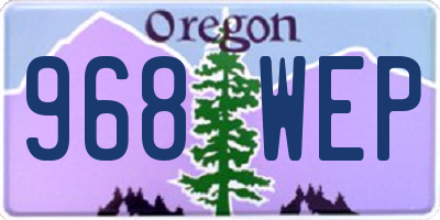 OR license plate 968WEP