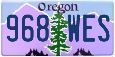 OR license plate 968WES