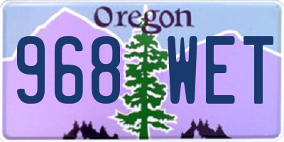 OR license plate 968WET