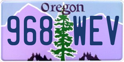 OR license plate 968WEV