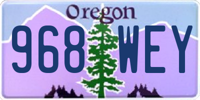 OR license plate 968WEY