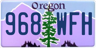 OR license plate 968WFH