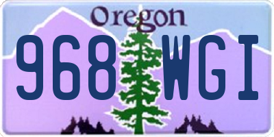 OR license plate 968WGI