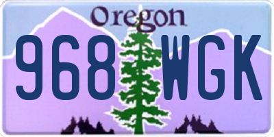 OR license plate 968WGK