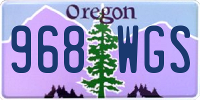 OR license plate 968WGS