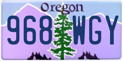 OR license plate 968WGY