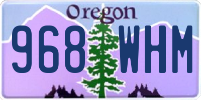OR license plate 968WHM