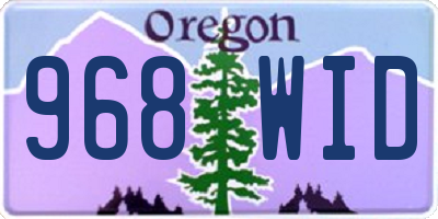 OR license plate 968WID