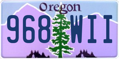 OR license plate 968WII
