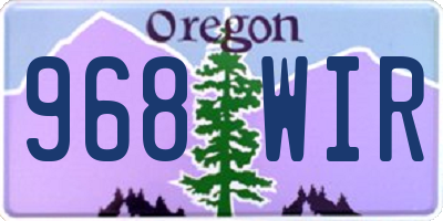 OR license plate 968WIR