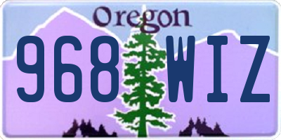 OR license plate 968WIZ