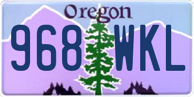 OR license plate 968WKL