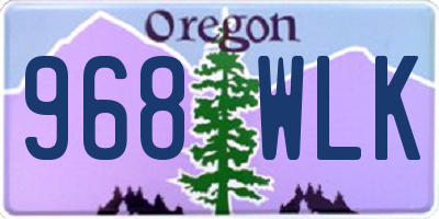 OR license plate 968WLK
