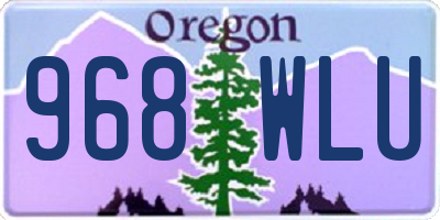 OR license plate 968WLU