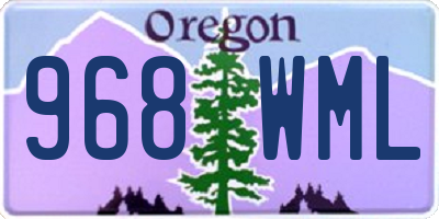 OR license plate 968WML