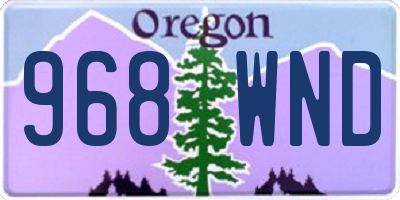 OR license plate 968WND